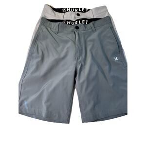 2 Pairs Of Men's Hurley Swim Board Shorts Men's 30 Hybrid Golf Light & Dark Grey